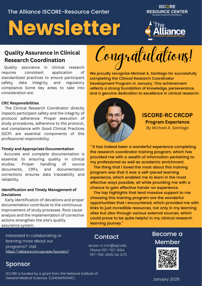 ISCORE Newsletter Jan 2026