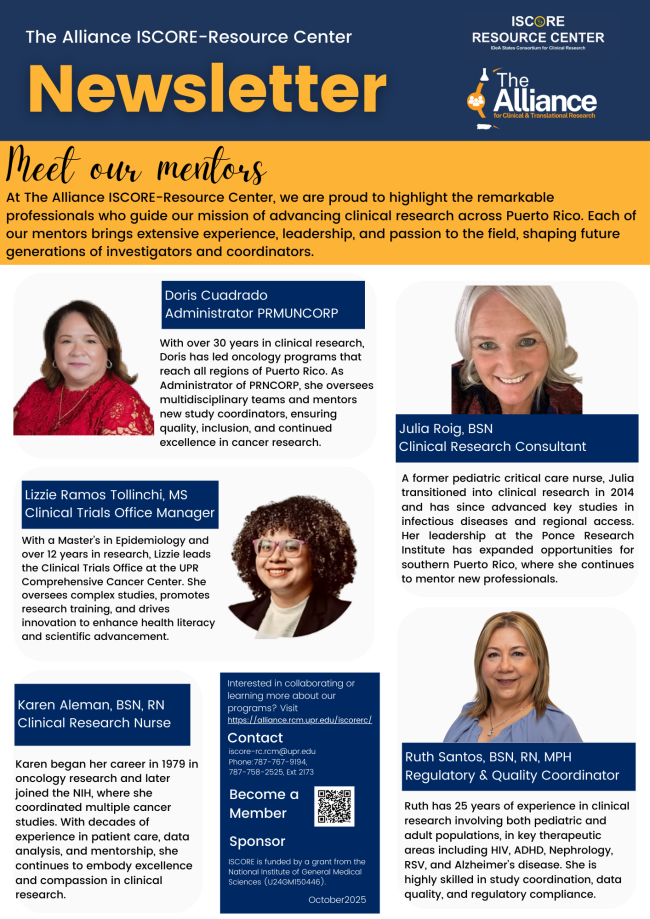 ISCORE Newsletter Oct 2025