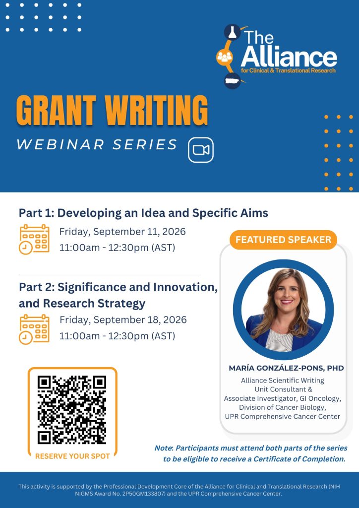 Grant writing seminar series Sept 11 and 18